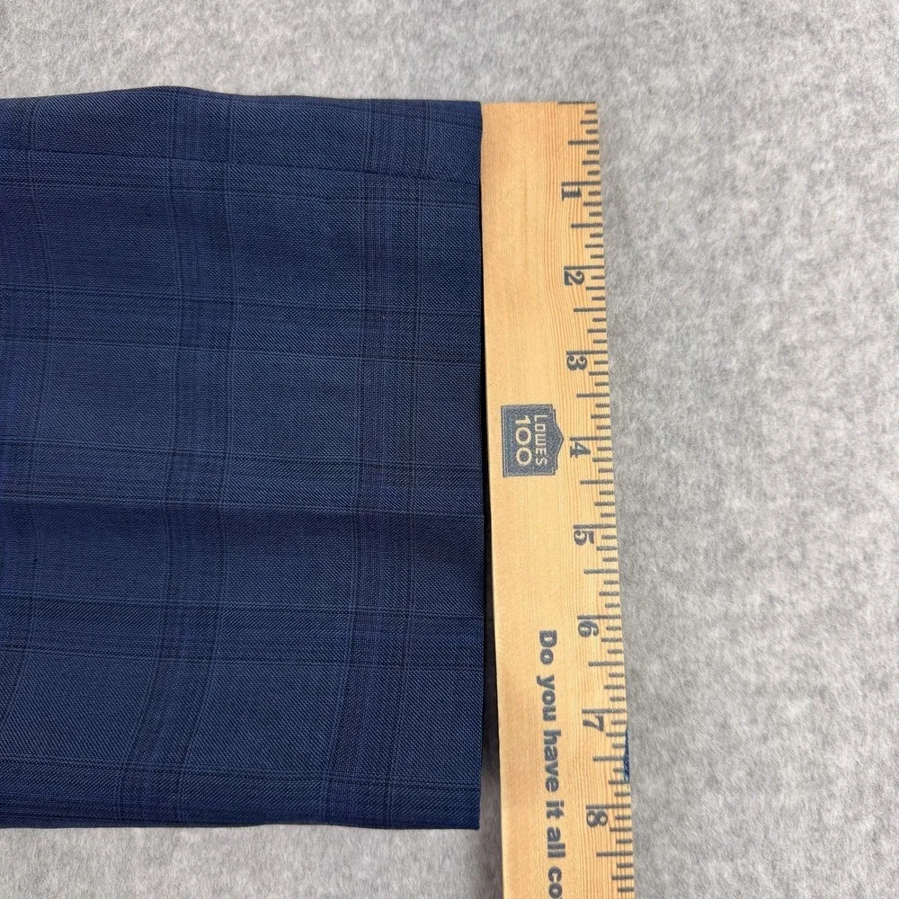 Spier & Mackay Dress Pants Mens 38x32 Blue Plaid Wool Flat Front Preppy Office